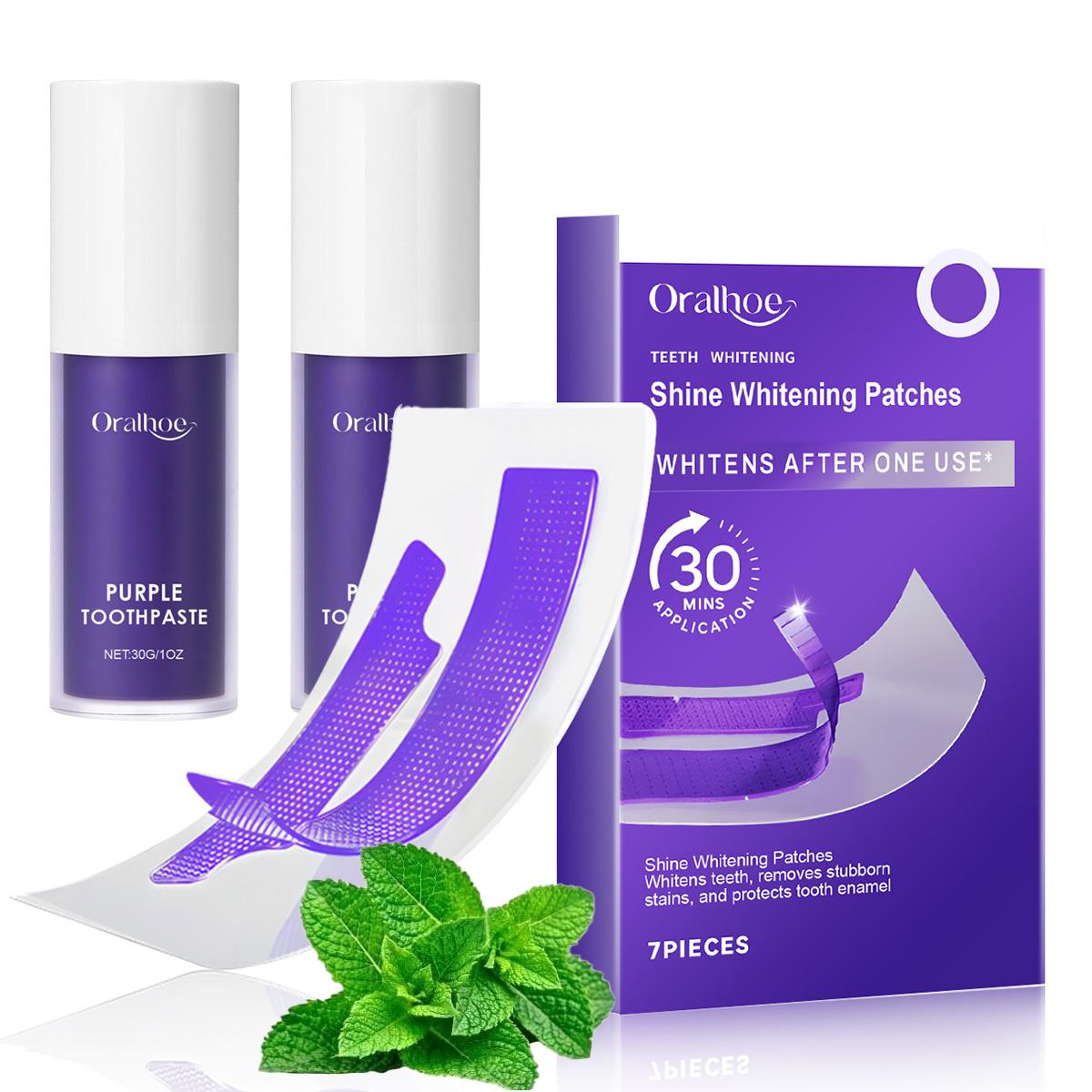 Purple Toning Shampoo - مجموعة تبييض الأسنان البنفسجية - شرائط