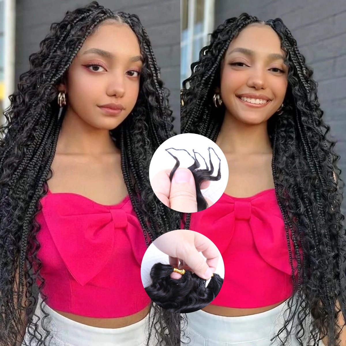 Feather Hair Extension - وصلات شعر طبيعي أسود اللون، بنمط
