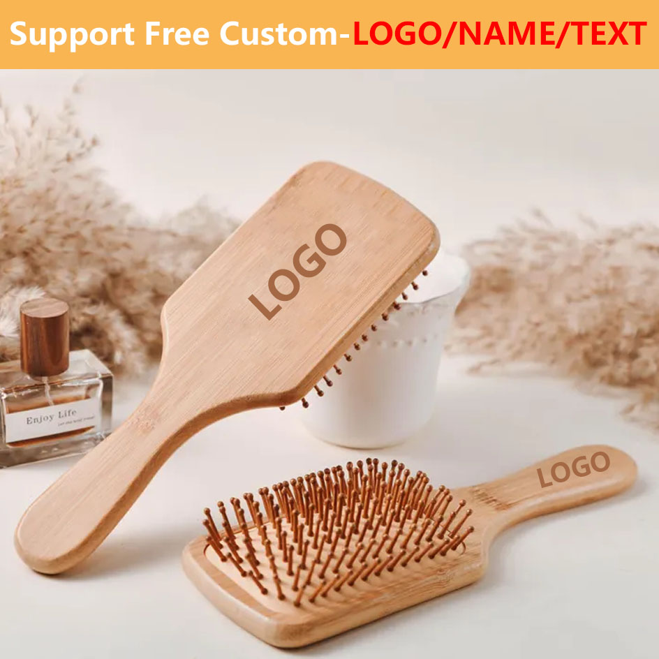 شخصية مخصصة الخشب وسادة هوائية - مراجعة Bamboo Hair Brush وسعره