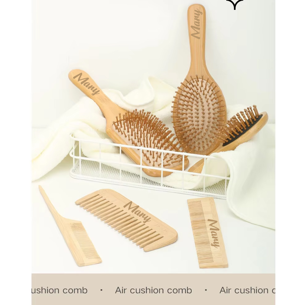 شخصية مخصصة الخشب وسادة هوائية - مراجعة Bamboo Hair Brush وسعره