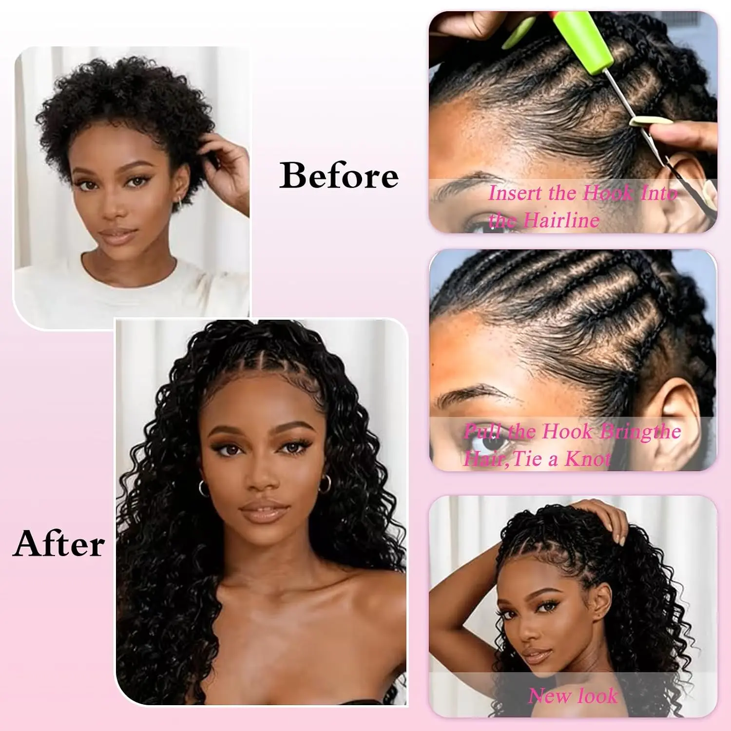 حزم شعر طبيعي أسود بتموجات عمي - مراجعة Feather Hair Extension وسعره