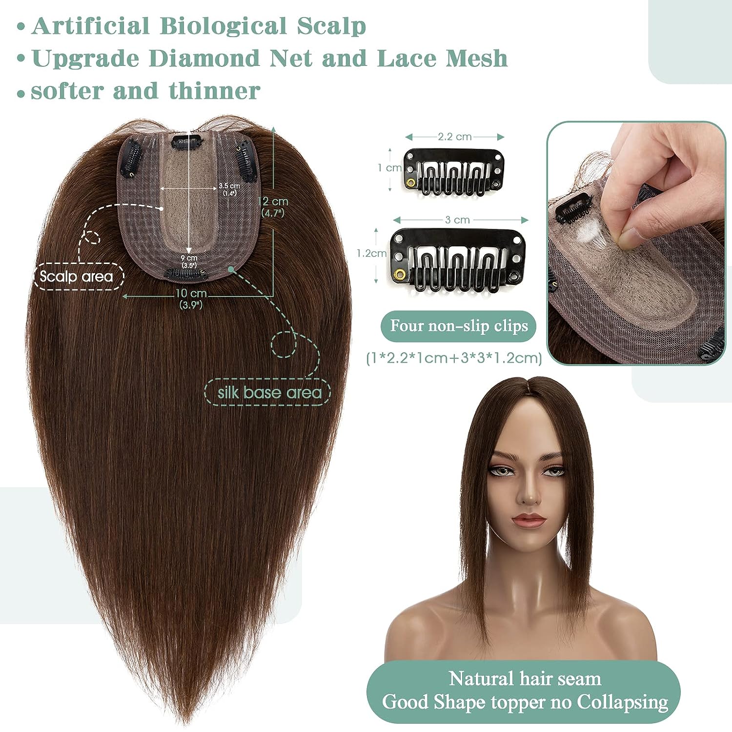 المرأة توبر شعر الإنسان مستقيم - مراجعة Hair Care Women وسعره