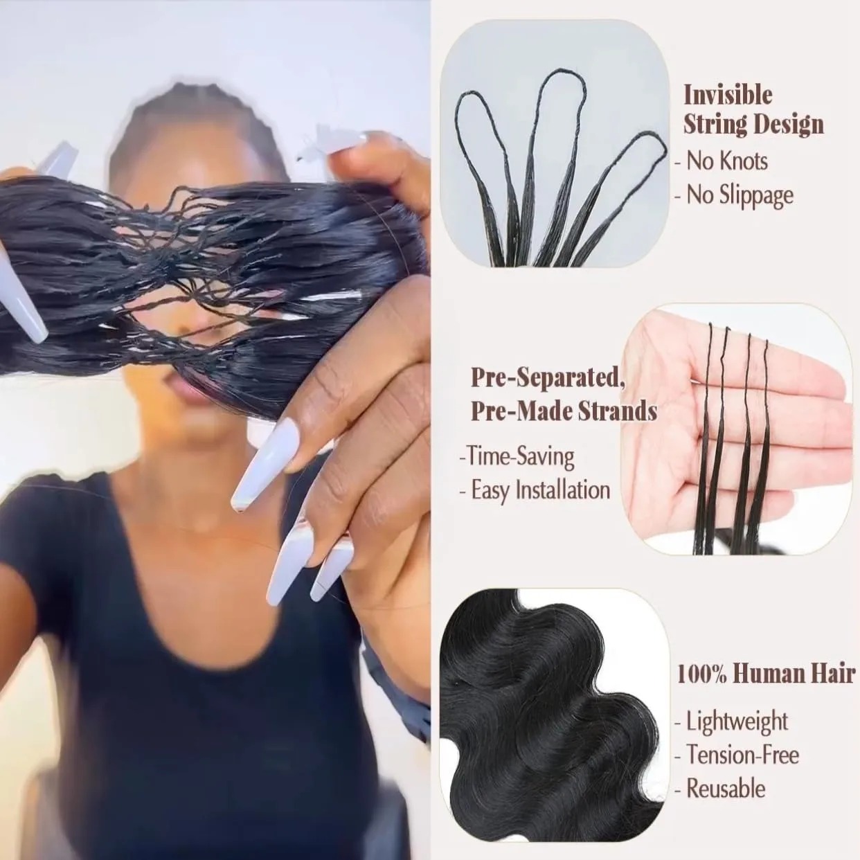 شعر طبيعي مموج بأسلوب الكروشيه - مراجعة Feather Hair Extension وسعره