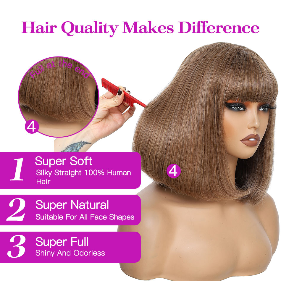 باروكات شعر بشري مفرود قصيرة ب - مراجعة Hair Care Women وسعره